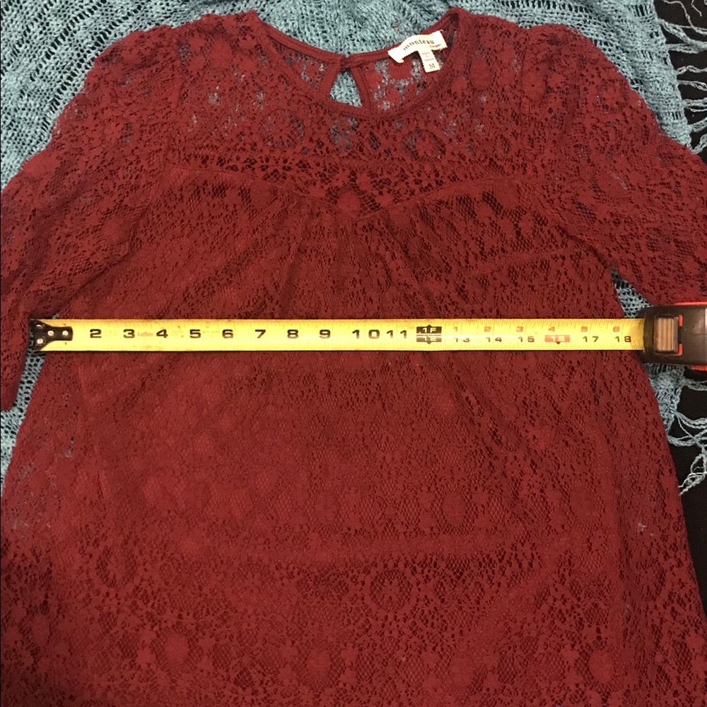 Burgundy lace top